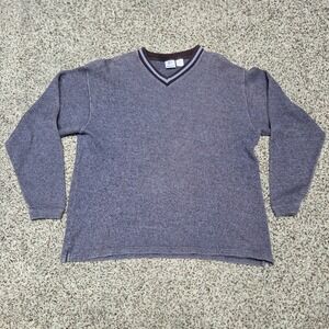 Utility V-Neck Pullover Sweater Soft Casual Long‎ Sleeve Top XL